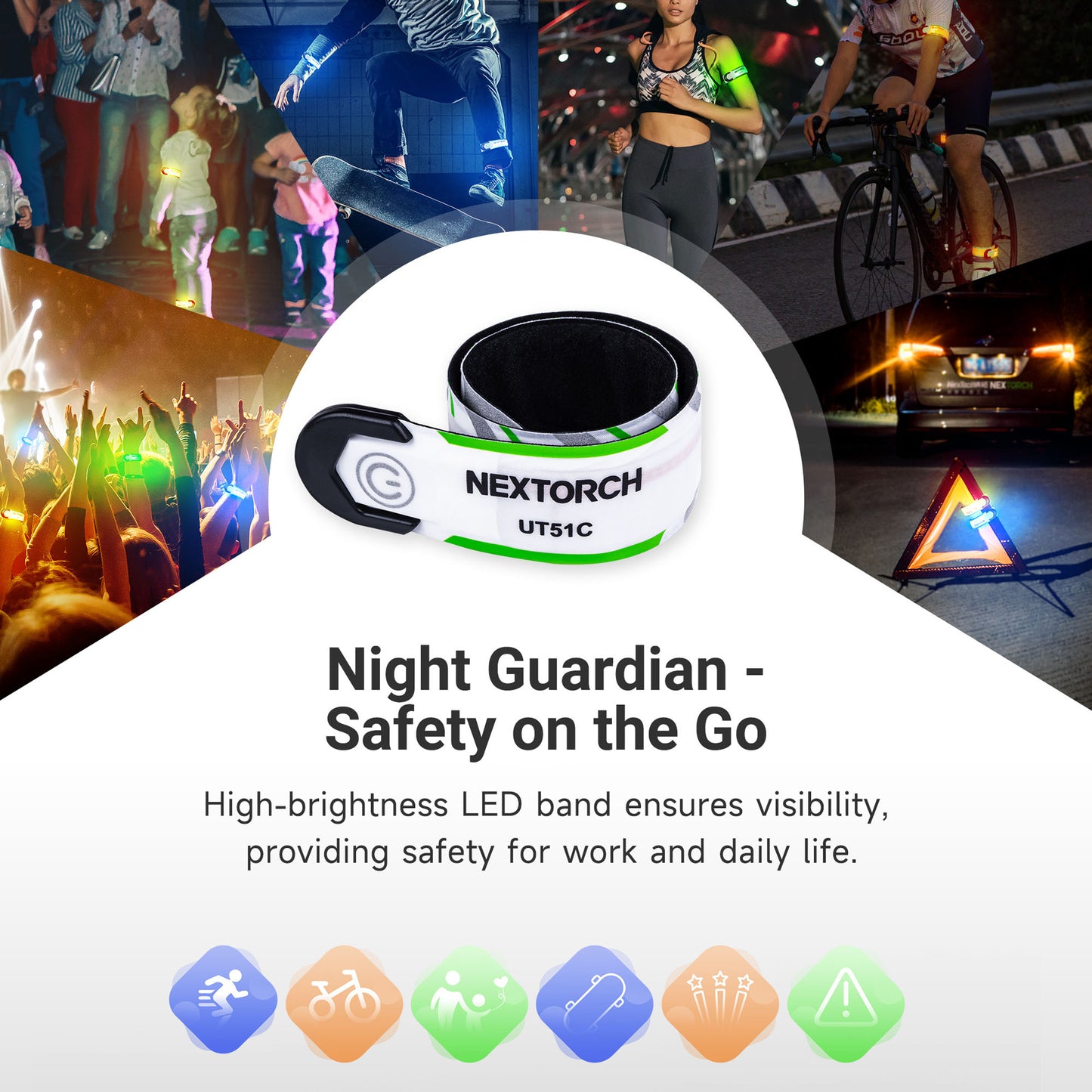 Nextorch UT51C Multi-Color Rechargeable Sports Bracelet