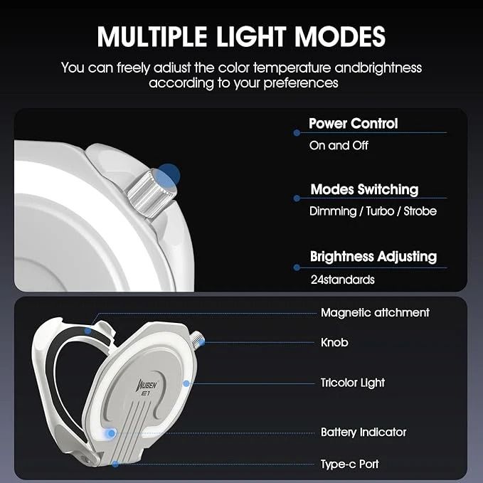 Wuben E1 Tri-Colour Phone Flashlight / Selfie Light