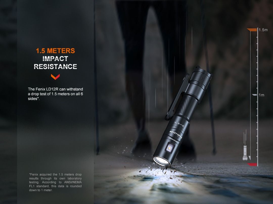 Fenix LD12R Dual Light Sources USB-C Rechargeable Compact Flashlight