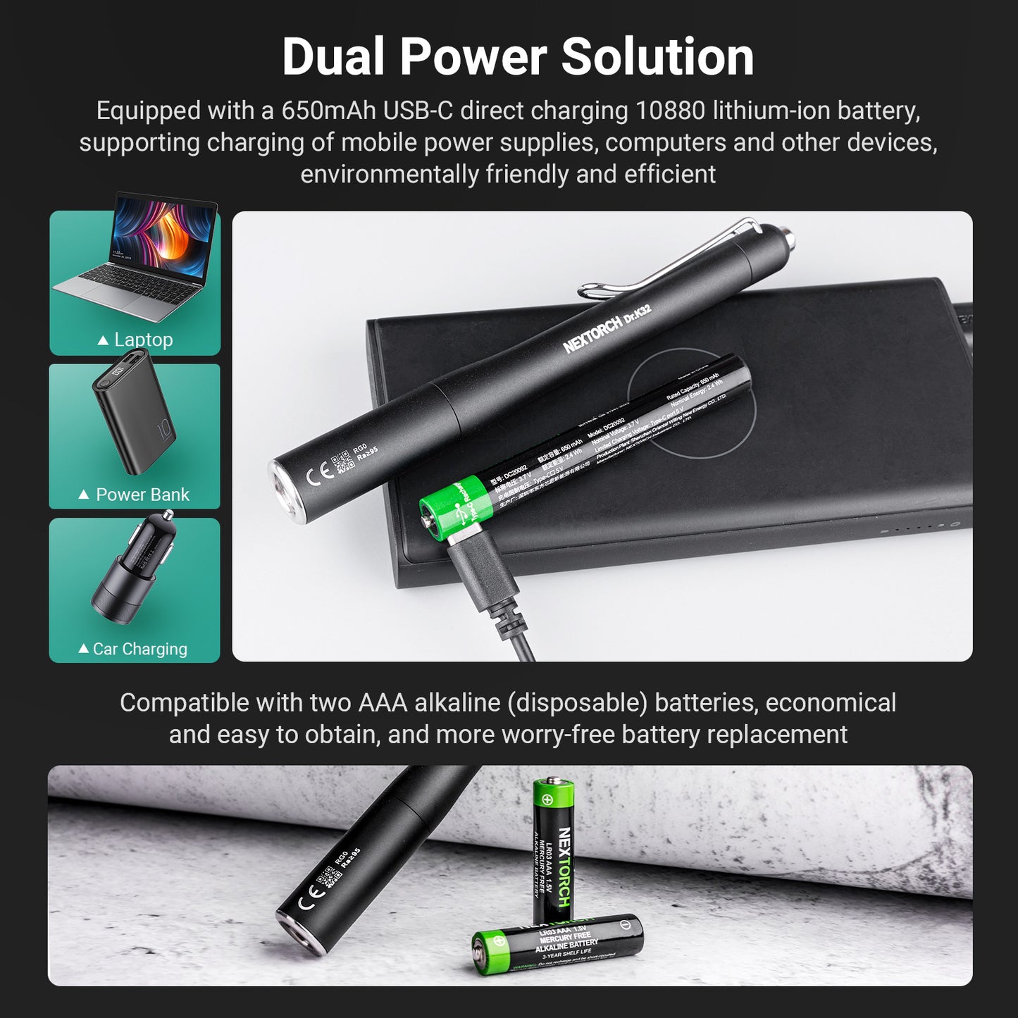 Nextorch Dr.K32 Dual Light Sources Professional Medical Flashlight