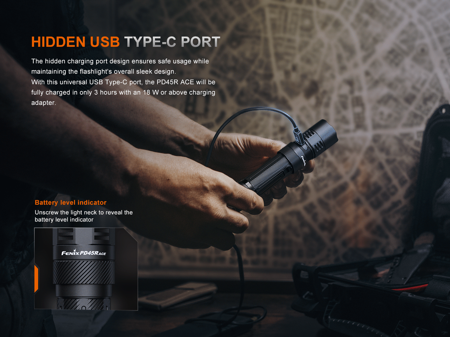 Fenix PD45R Ace Rechargeable Tactical Flashlight