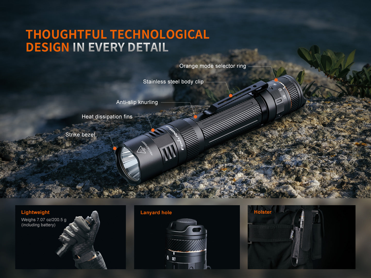 Fenix PD45R Ace Rechargeable Tactical Flashlight