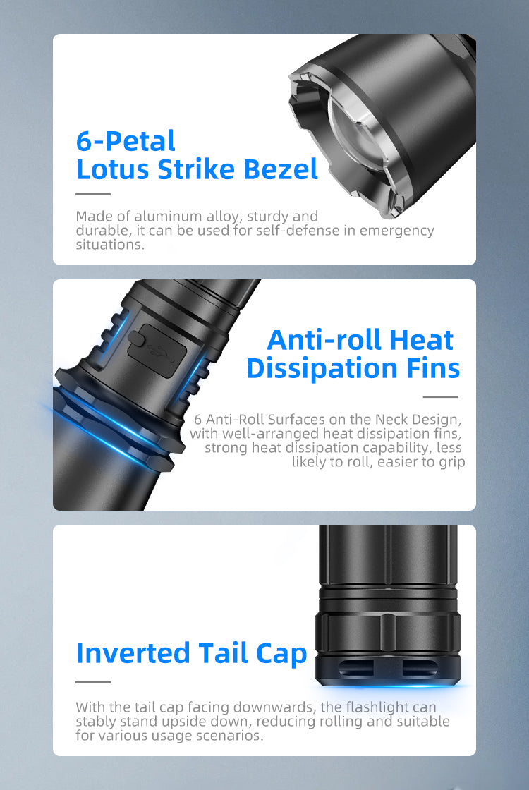 Klarus A3 Zoomable Flashlight (2,200 Lumens I 750 Meters)