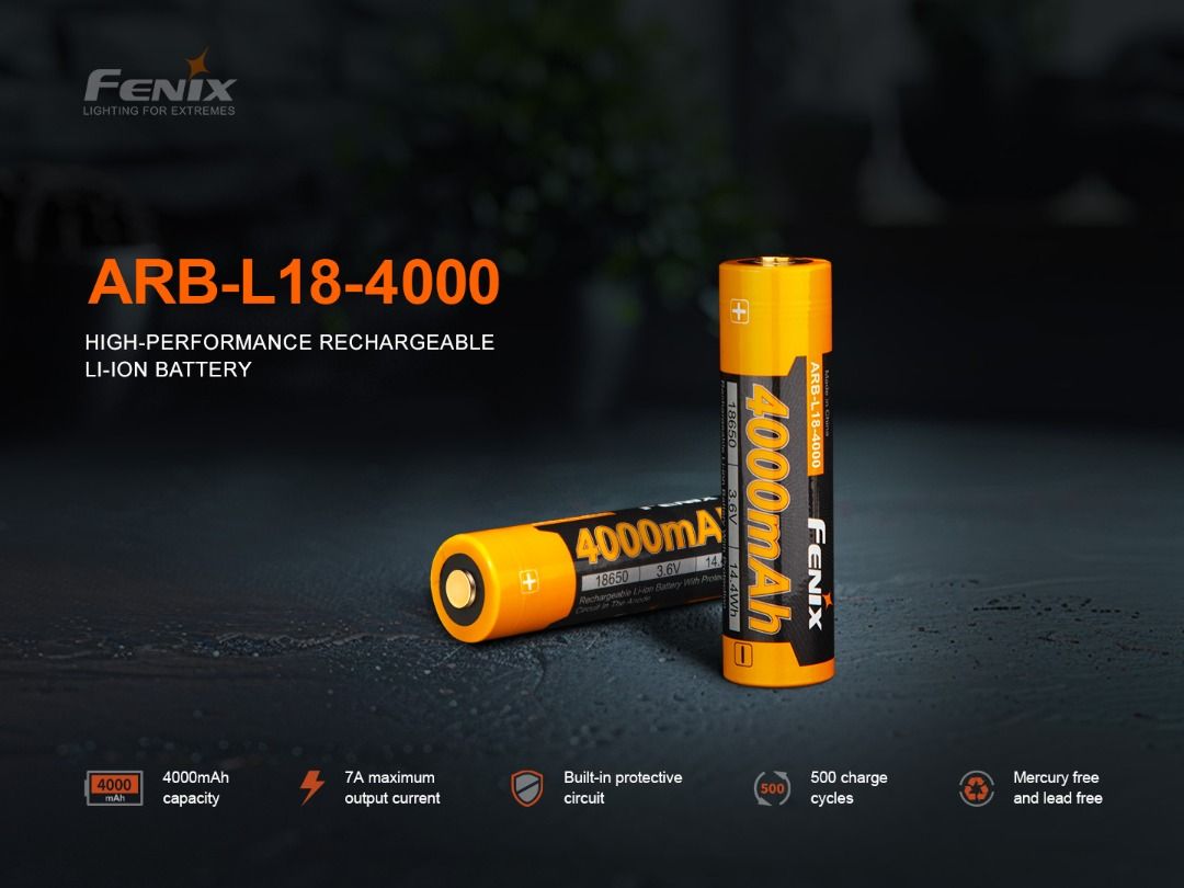 Fenix ARB-L18-4000 18650 Rechargeable Battery