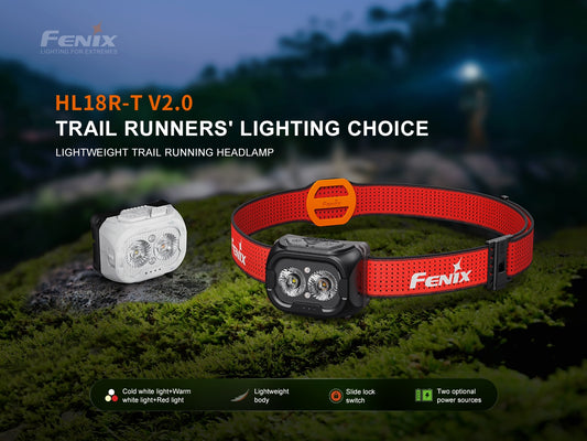 Fenix HL18R-T V2 Triple Light Sources Lightweight Headlamp with Whistle