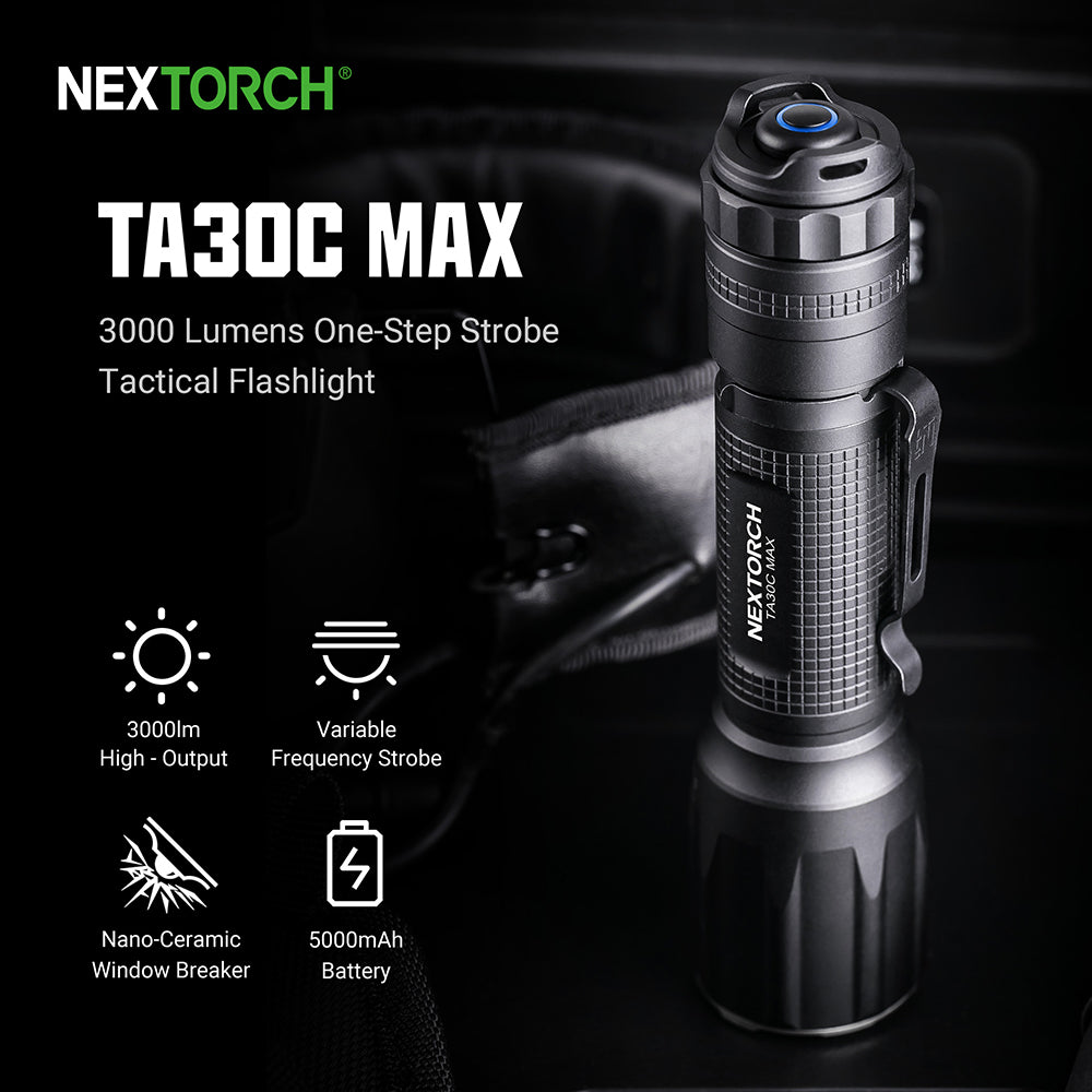 Nextorch TA30C Max Tactical Flashlight_3000 Lumens & 390 Meters