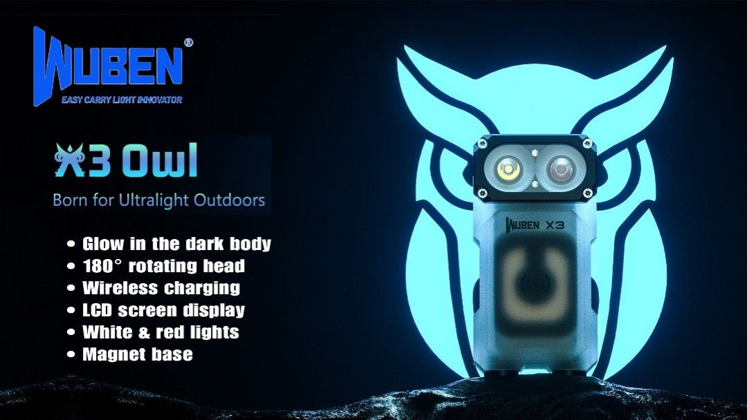 WUBEN X3 Rechargeable EDC Flashlight 700Lumens 180° Rotating Head-blue
