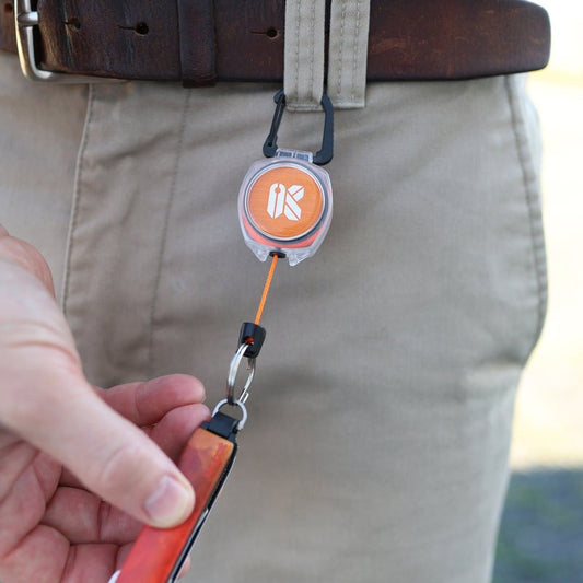 Keyport US Retractable Mini-Reel with Retractable Orange Kevlar Cord