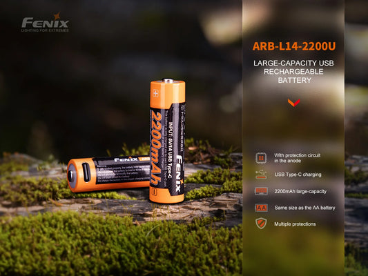 Fenix 1.5V AA USB-C Rechargeable Battery (ARB-L14-2200U)