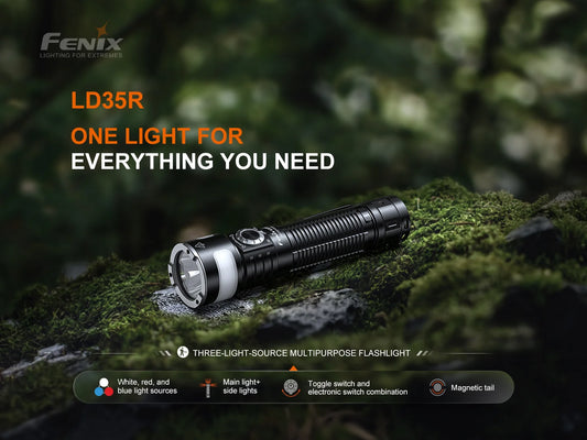 Fenix LD35R Flashlight With Tri-Color Secondary Side Lights