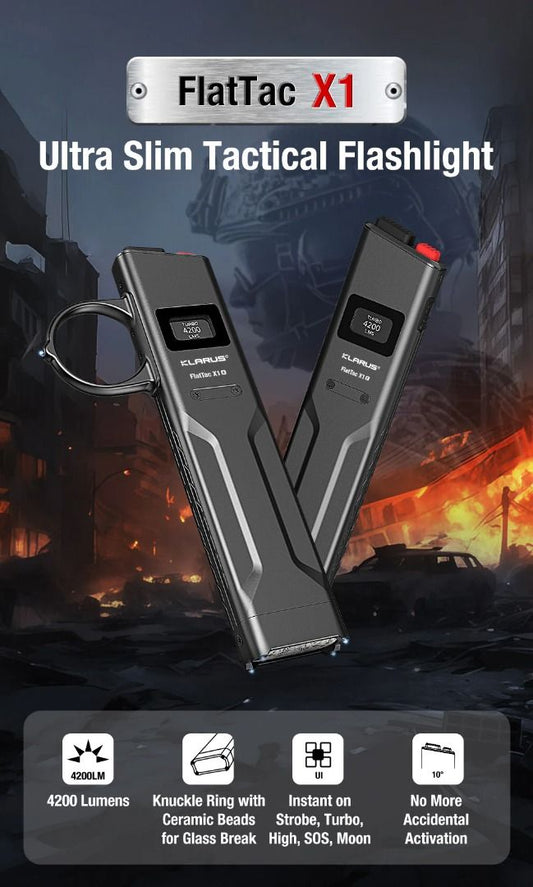 Klarus FlatTac X1 Ultra Slim Intelligent Tactical Flashlight