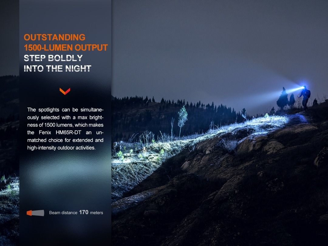 Fenix HM65R-DT High Performance Magnesium Trail Running Headlamp