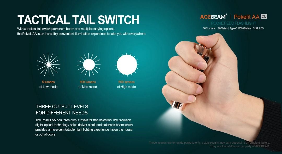 Acebeam Pokelite AA Copper EDC Flashlight