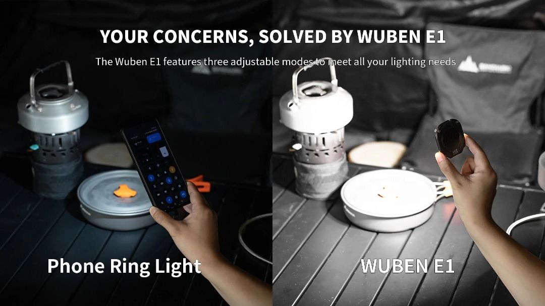 Wuben E1 Tri-Colour Phone Flashlight / Selfie Light