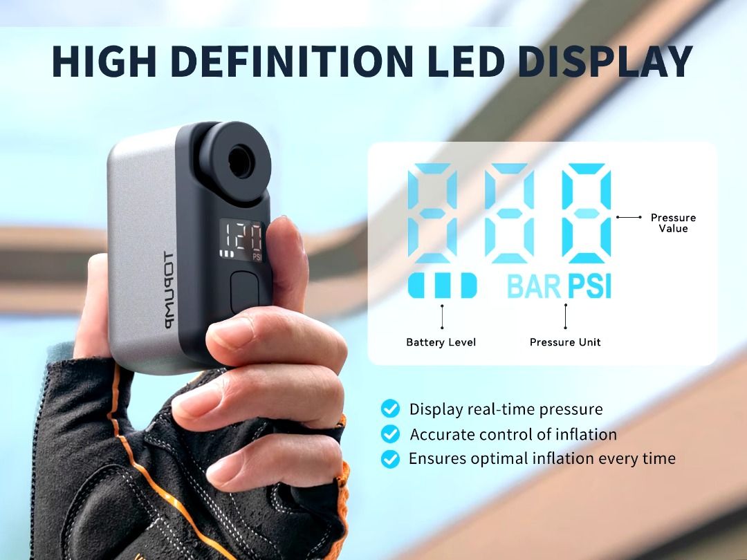 Topump Tiny Electric Air Pump For Bikes