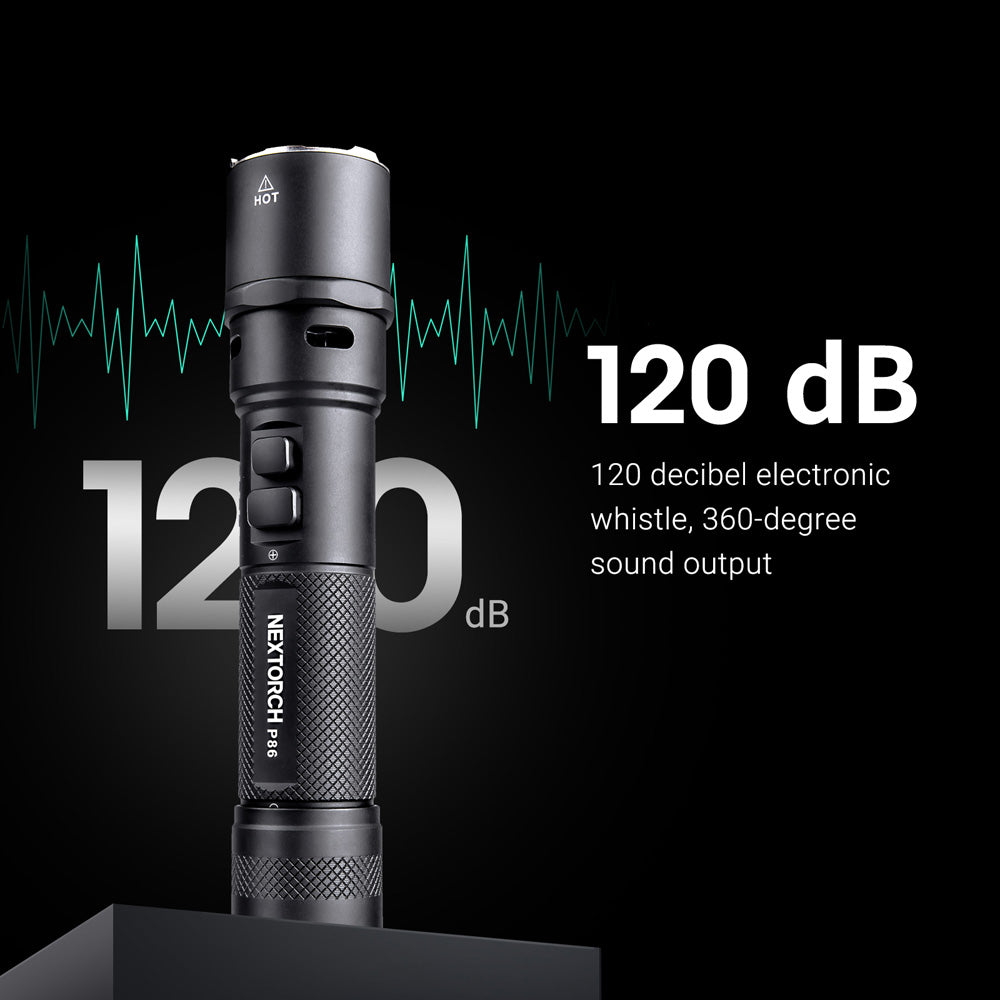 Nextorch P86 Flashlight with Electronic Whistle