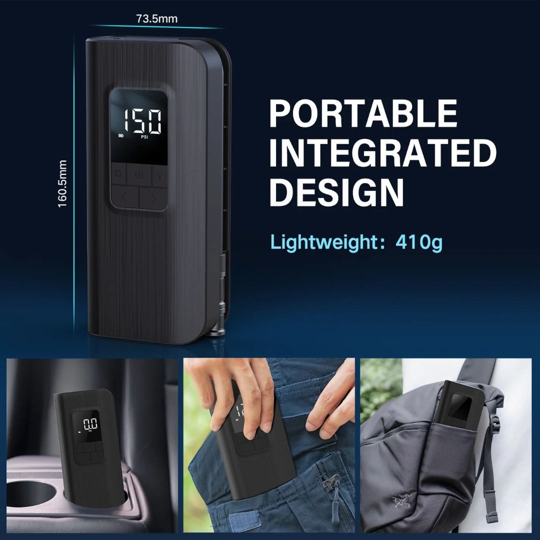 Topump TP100 Intelligent Electric Air Pump For Bikes, Cars & Balls