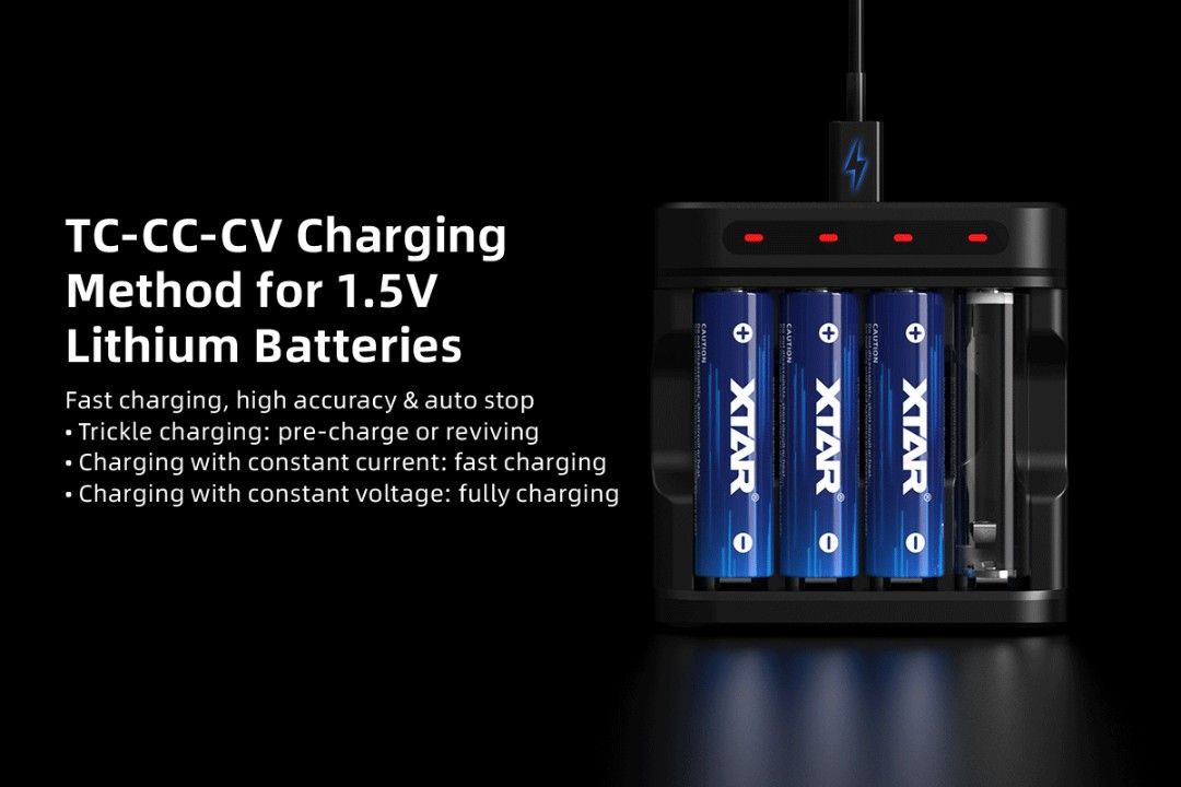 XTAR L4 1.5 Li-ion / 1.2V Ni-MH AA & AAA Battery Charger