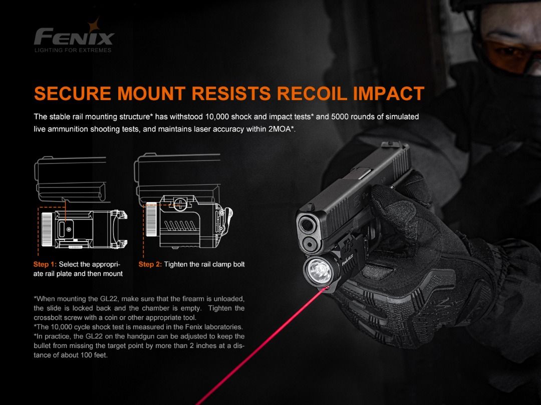 Fenix GL22 Red Laser Tactical Flashlight