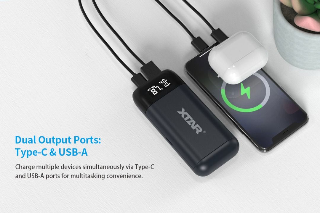 XTAR PB2SL 2-In-1 Battery Charger with Power Bank Feature