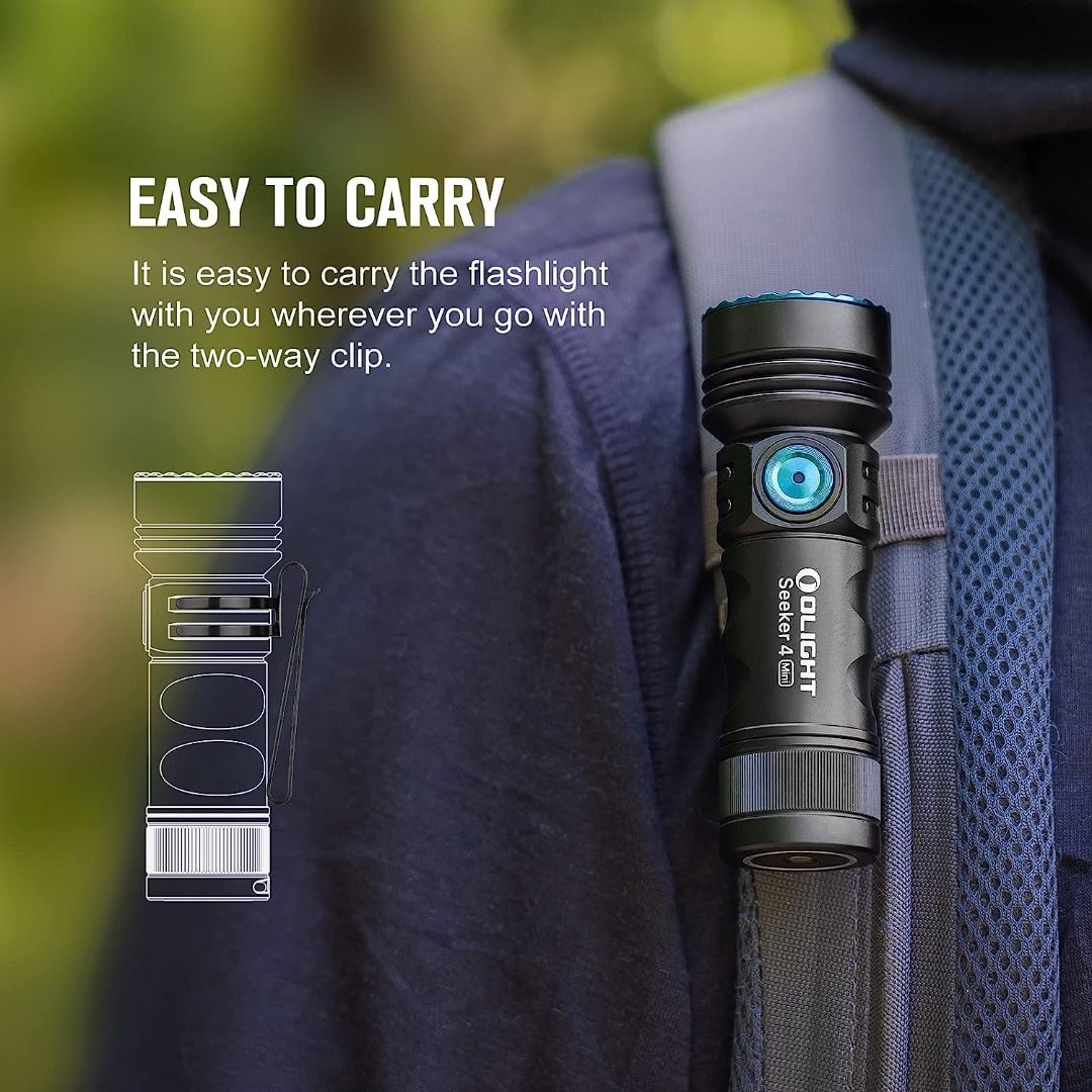 Olight Seeker 4 Mini Dual Light Sources (White + UV) Compact Rechargeable Flashlight