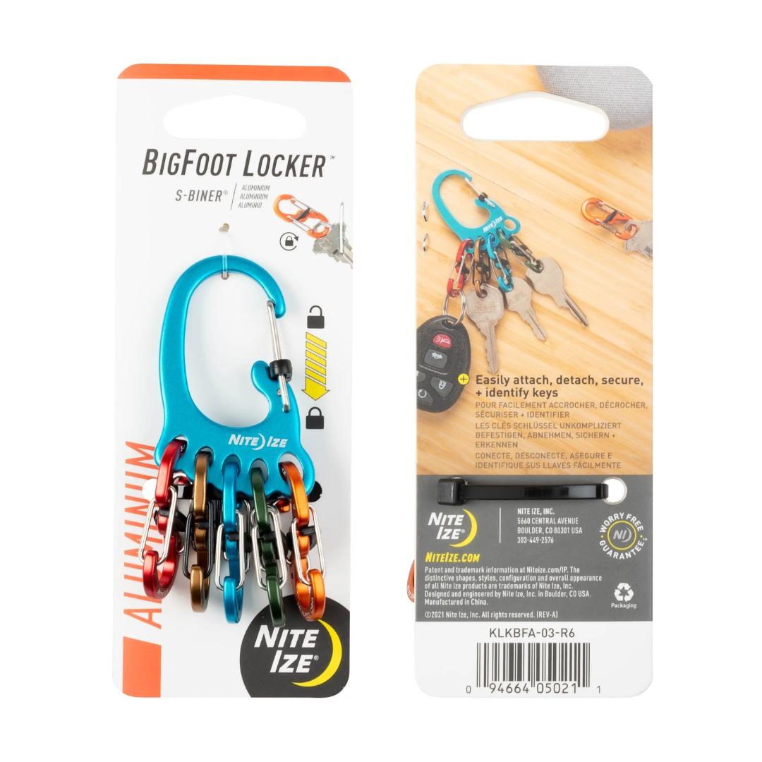 Nite Ize BigFoot Locker S-Biner Key Holder in Aluminum
