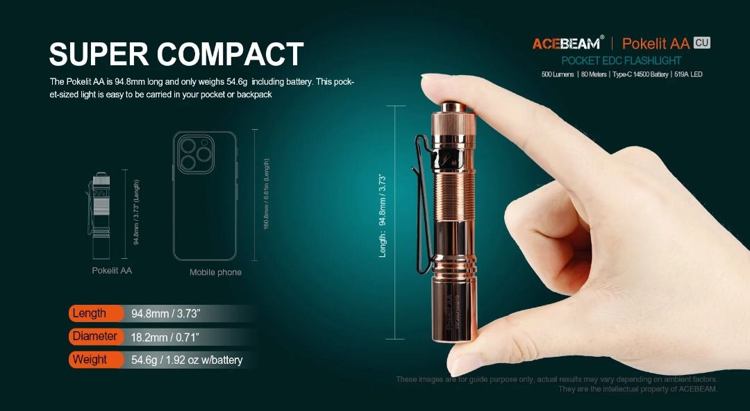 Acebeam Pokelite AA Copper EDC Flashlight