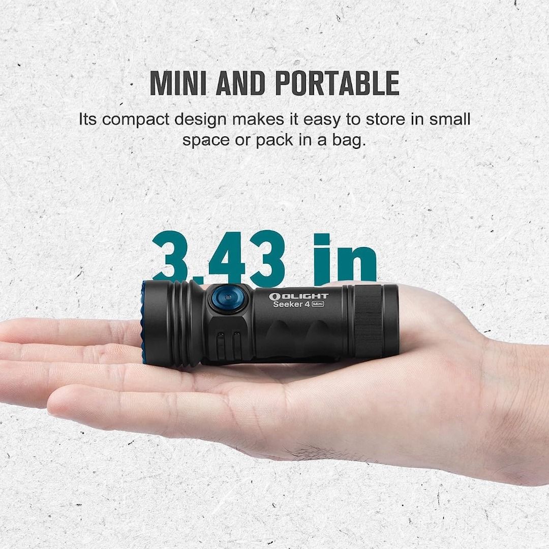 Olight Seeker 4 Mini Dual Light Sources (White + UV) Compact Rechargeable Flashlight