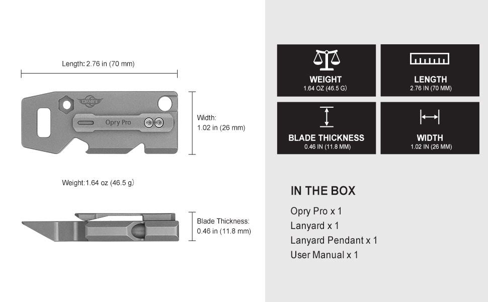 Olight Opry Pro 6-IN-1 Multi-Function Titanium Pry Bar