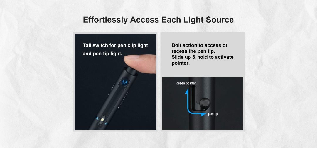 Olight O'Pen Glow Dual Light Sources Penlight With Green Pointer