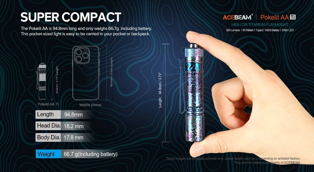 Acebeam Pokelite AA Titanium High CRI Flashlight