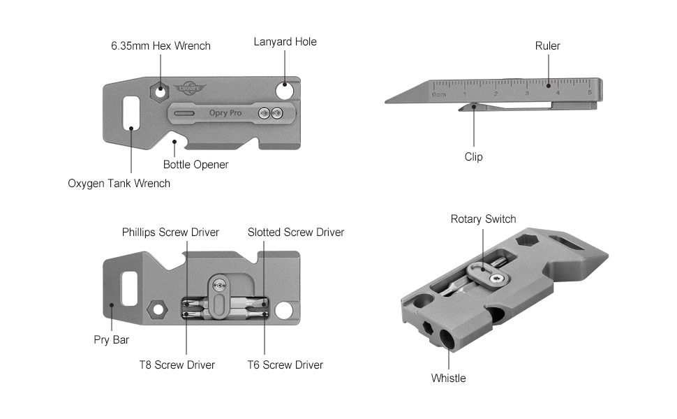 Olight Opry Pro 6-IN-1 Multi-Function Titanium Pry Bar
