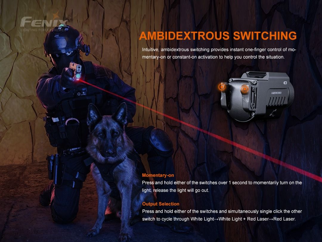 Fenix GL22 Red Laser Tactical Flashlight
