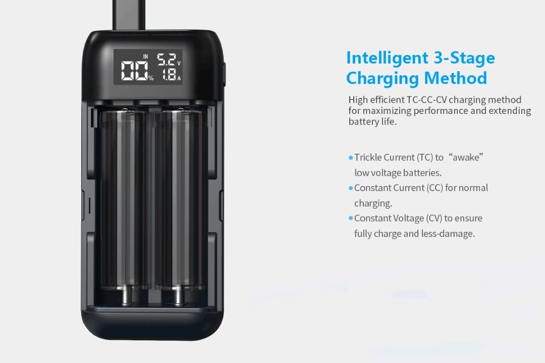 XTAR PB2SL 2-In-1 Battery Charger with Power Bank Feature