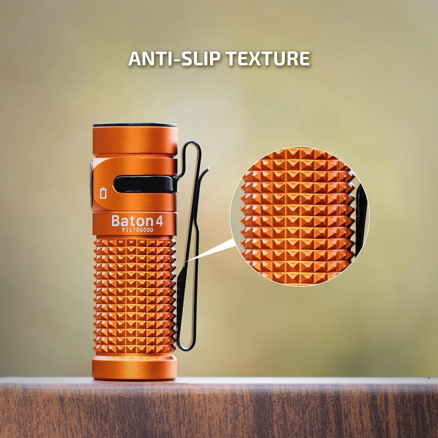 Olight Baton 4 Orange Compact EDC Flashlight