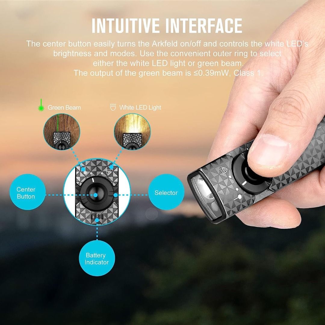 (Limited Edition) Olight Arkfeld Pinwheel EDC Flashlight with Green Beam