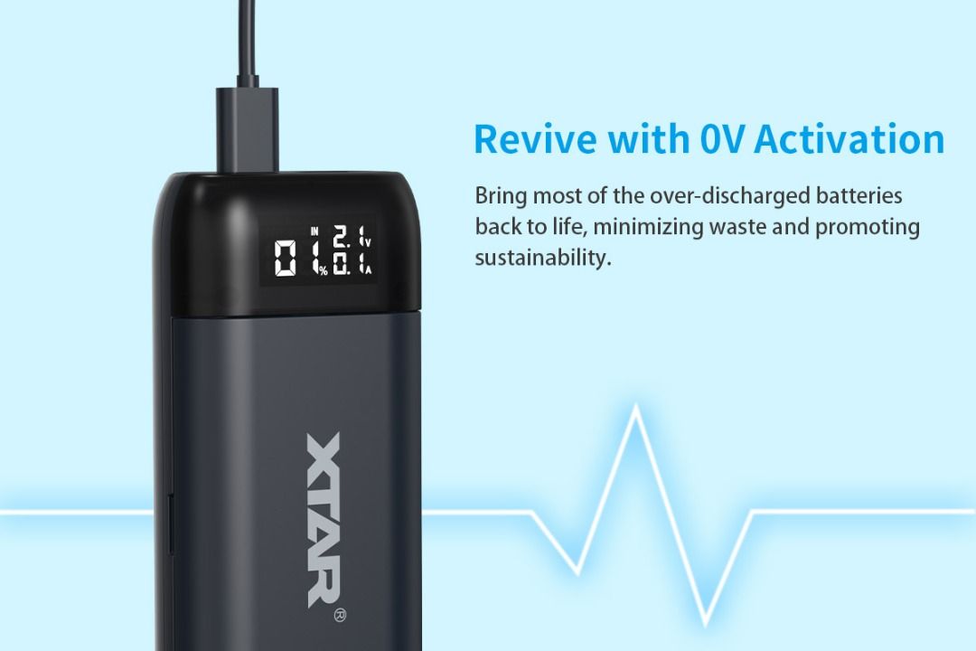 XTAR PB2SL 2-In-1 Battery Charger with Power Bank Feature