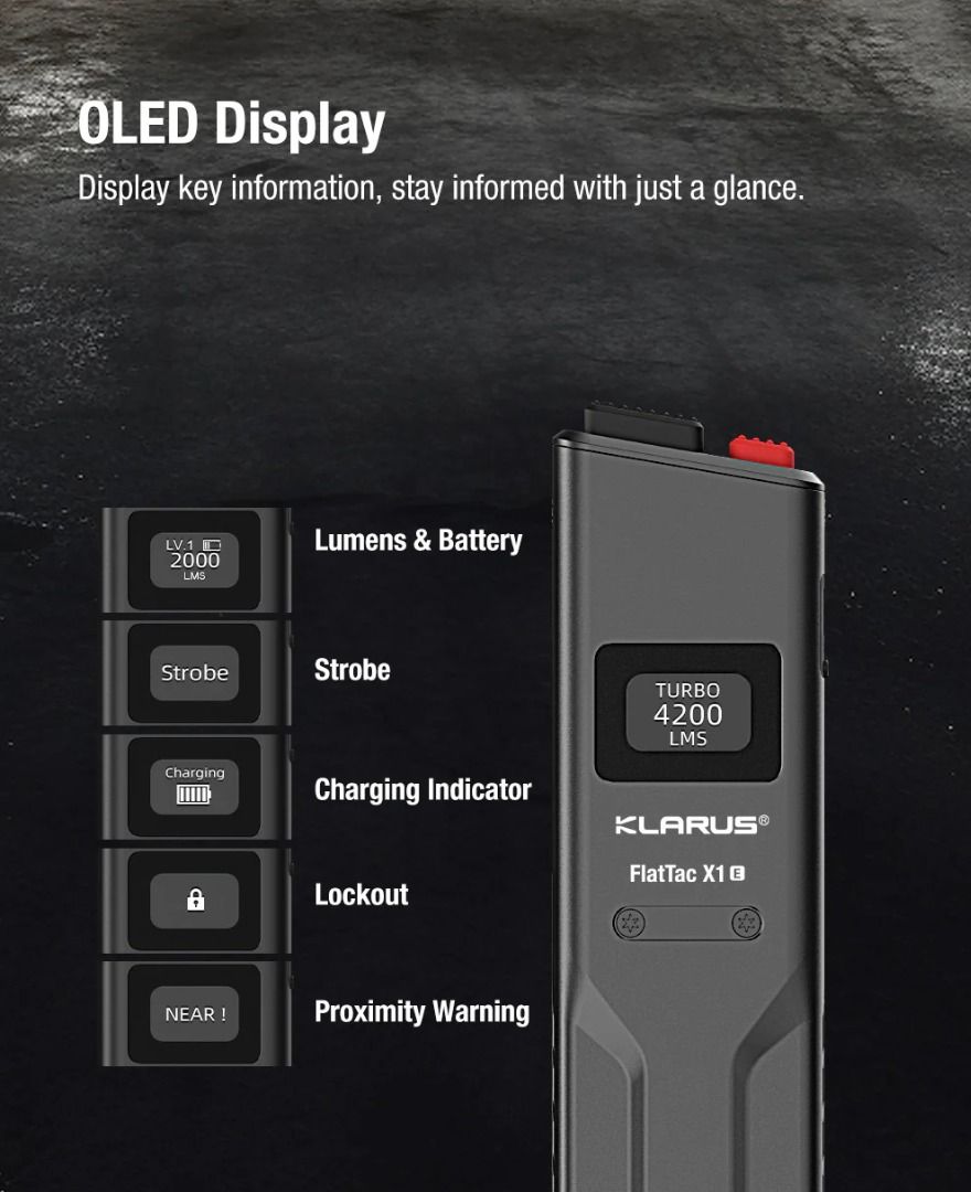 Klarus FlatTac X1 Ultra Slim Intelligent Tactical Flashlight