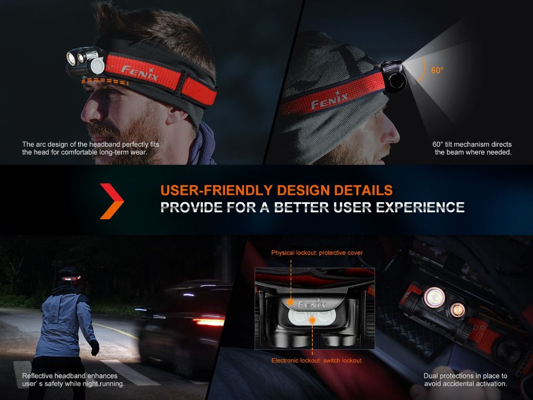 Fenix HM65R-DT High Performance Magnesium Trail Running Headlamp