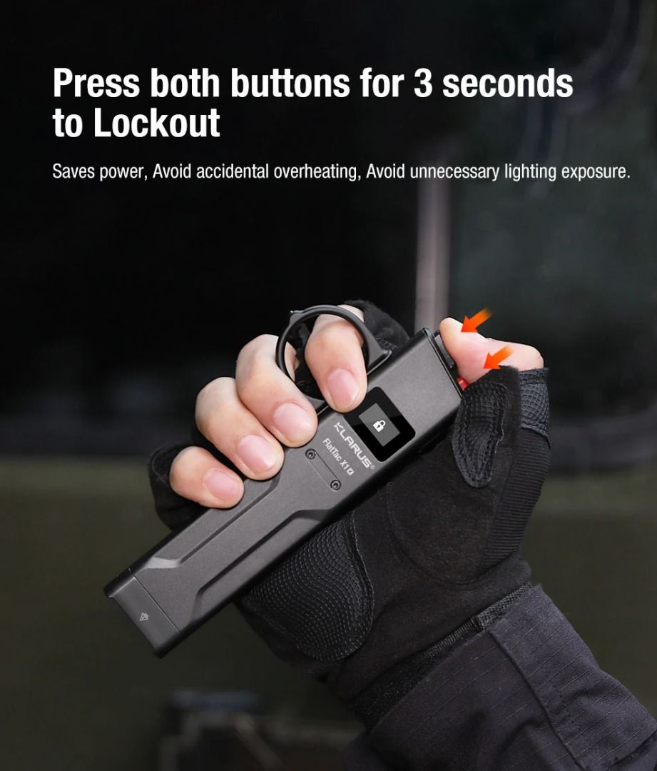 Klarus FlatTac X1 Ultra Slim Intelligent Tactical Flashlight