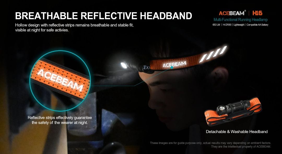 Acebeam H16 Compact Lightweight Rechargeable Headlamp