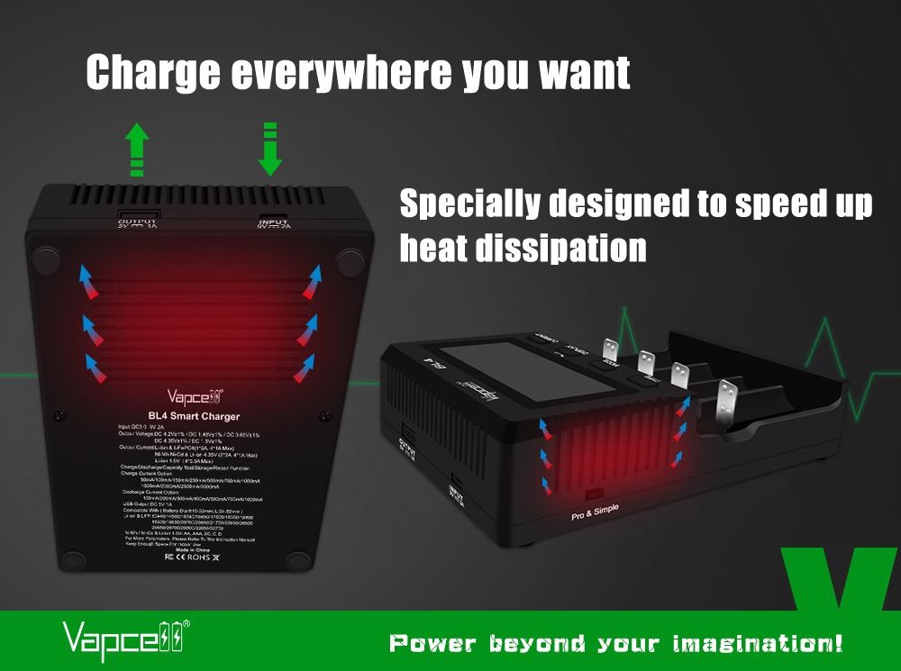 Vapcell BL4 Intelligent Battery Charger