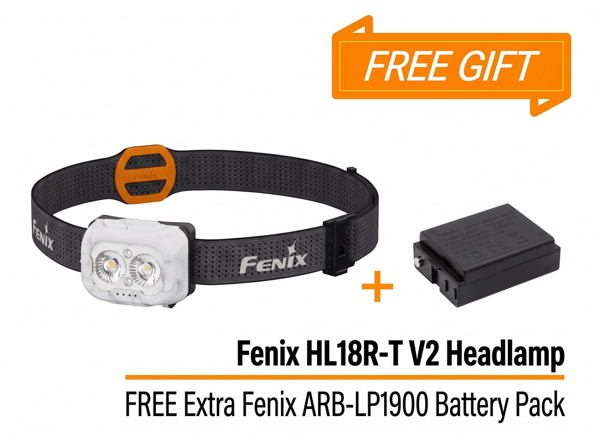 Fenix HL18R-T V2 Triple Light Sources Lightweight Headlamp with Whistle