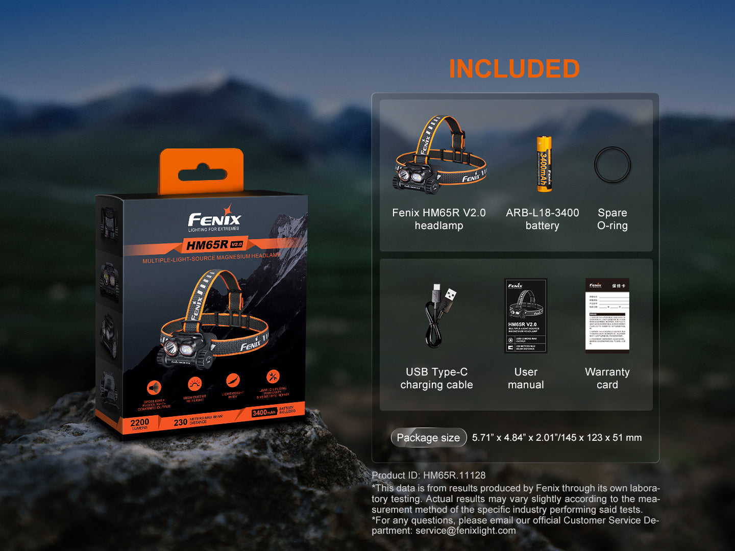 Fenix HM65R V2 Dual Light Sources Dual Beam Distance Headlamp