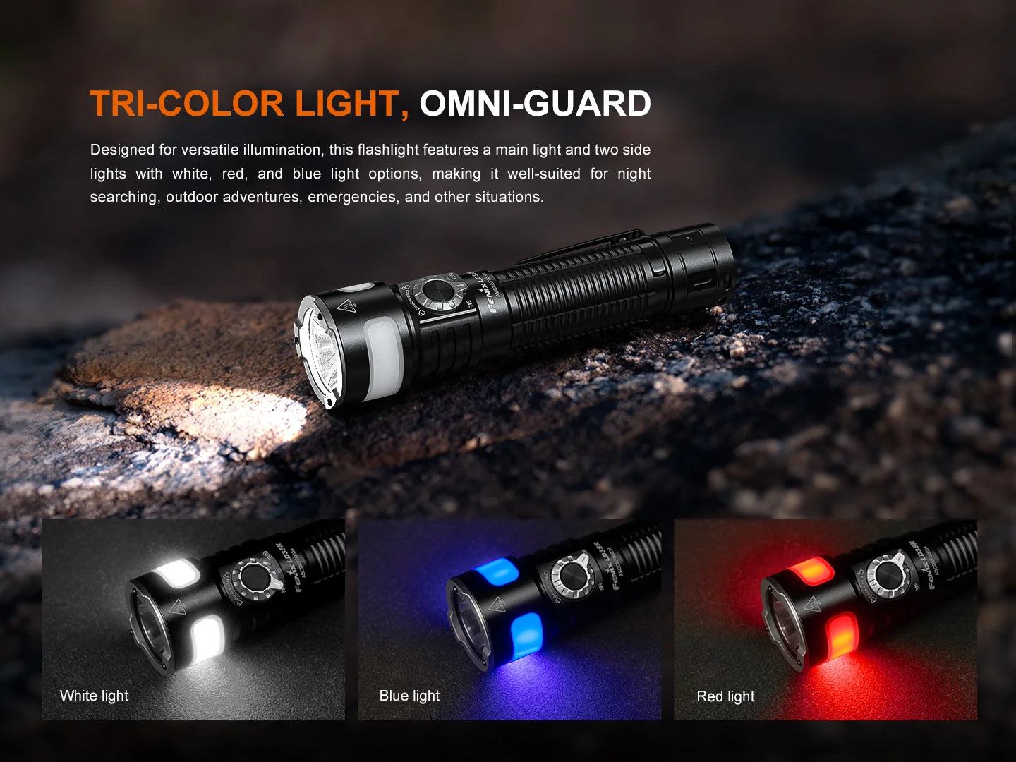 Fenix LD35R Flashlight With Tri-Color Secondary Side Lights