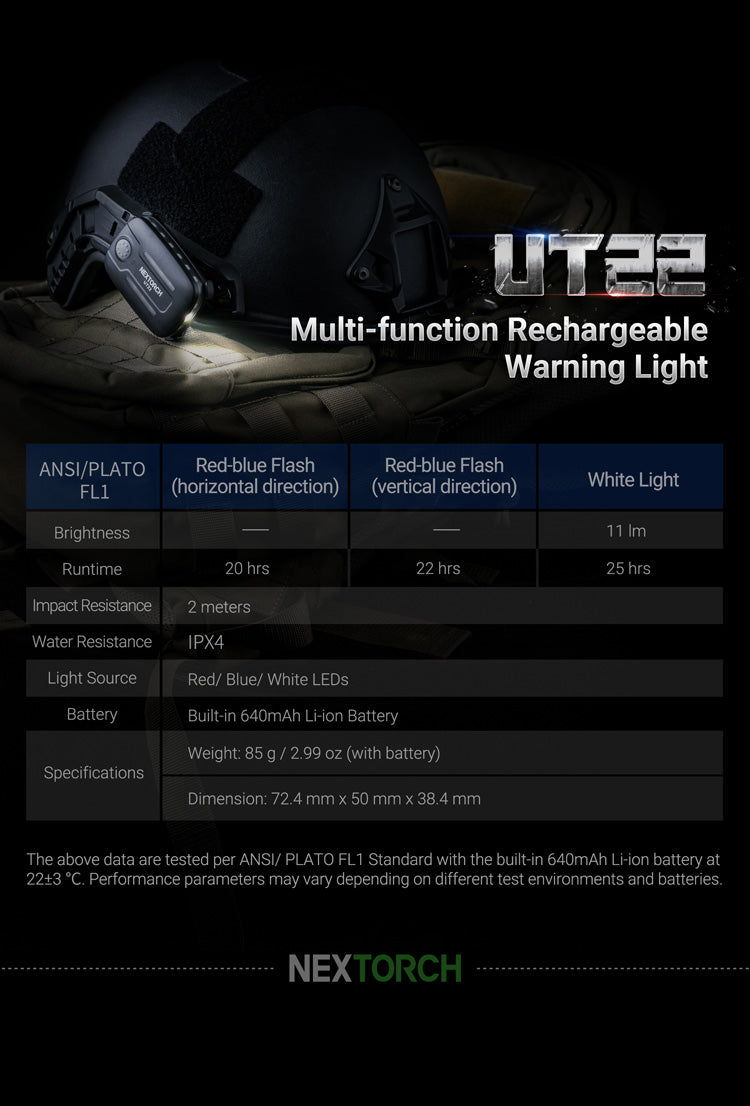 Nextorch UT22 Blue & Red Signal Light with White Light