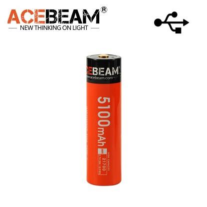 Acebeam IMR 21700 Li-ion Rechargeable Battery with Built-in USB Port - 10A 5,100 mAh