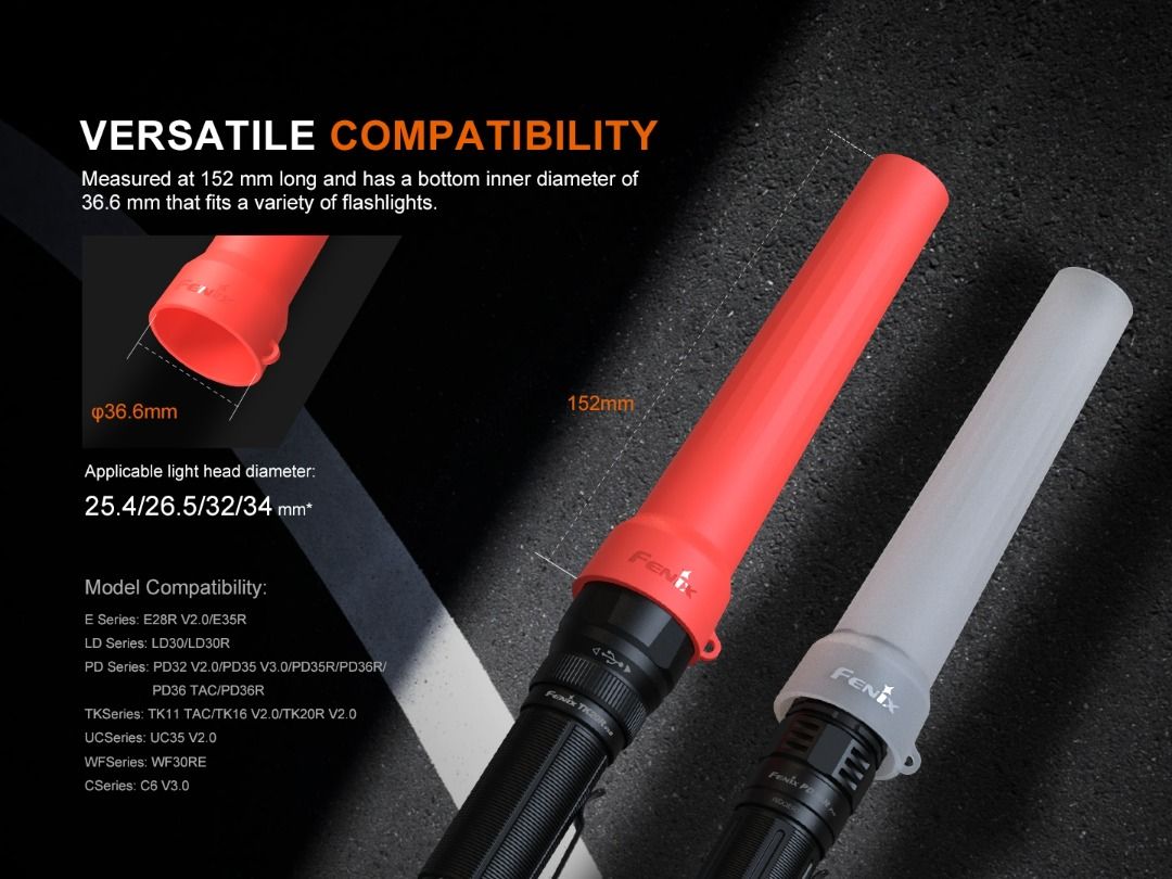 Fenix AOT-03 Soft Silicone Traffic Wand in Red / White
