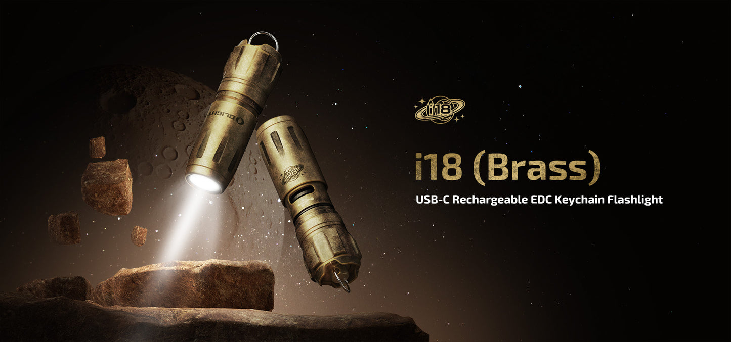 (Limited Edition) Olight i18 Brass Keychain Flashlight