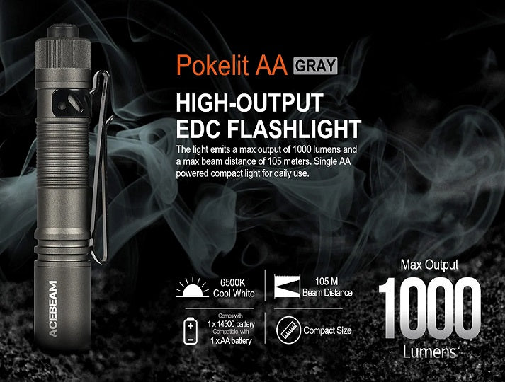 Acebeam Pokelite Gray AA EDC Flashlight